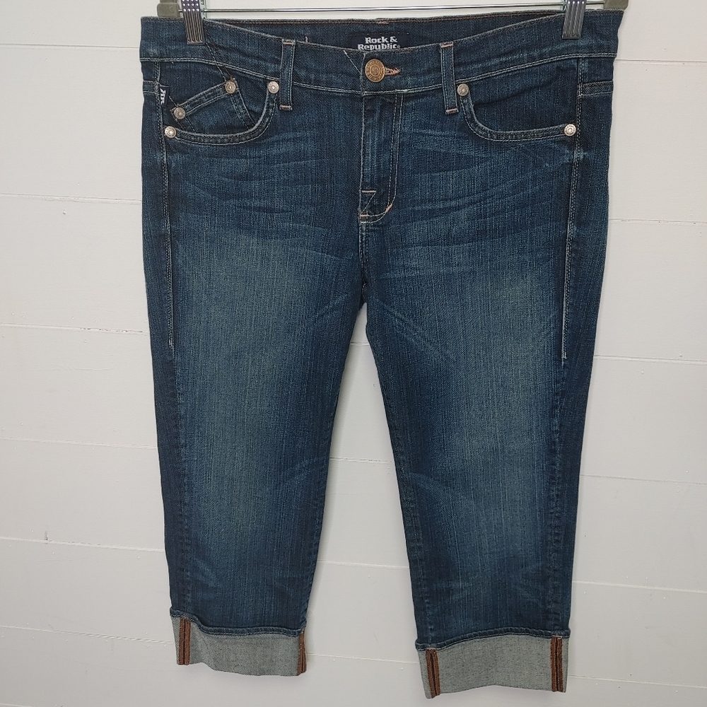 Rock & Republic Chrissy Cropped Cuffed Jeans Size 30